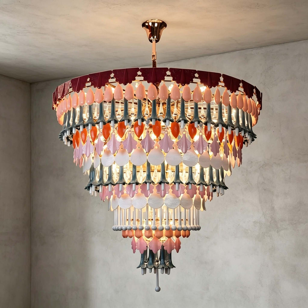 Calivra Chandelier - Colorful Ceramic and Glass Statement Light