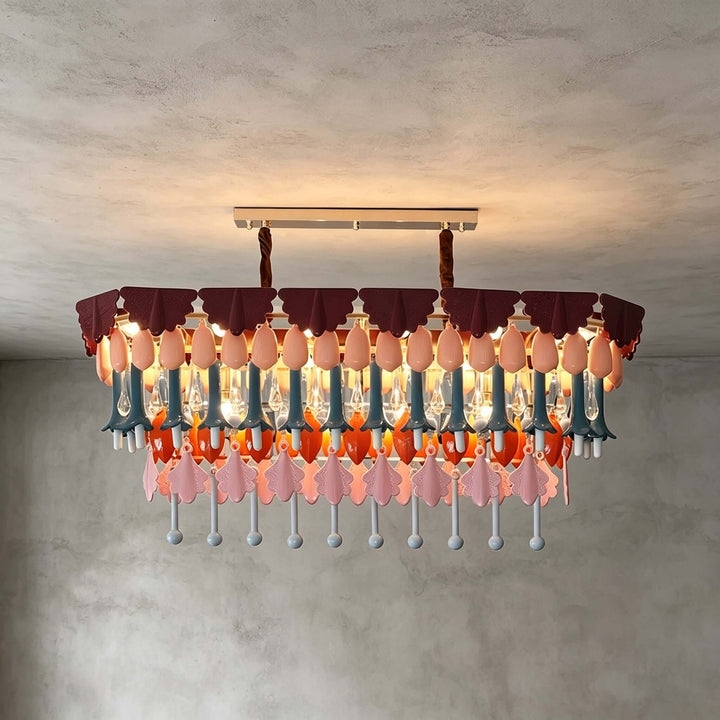 Calivra Chandelier - Colorful Ceramic and Glass Statement Light