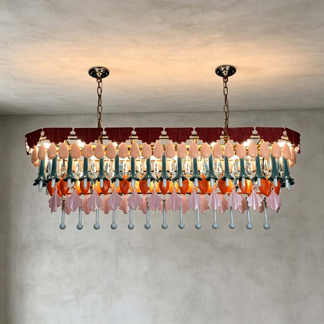 Calivra Chandelier - Colorful Ceramic and Glass Statement Light