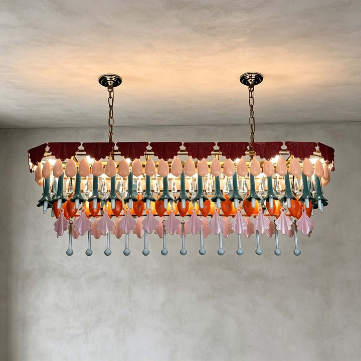 Calivra Chandelier - Colorful Ceramic and Glass Statement Light