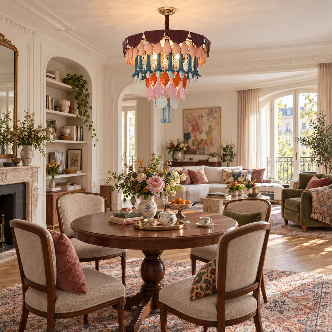 Calivra Chandelier - Colorful Ceramic and Glass Statement Light