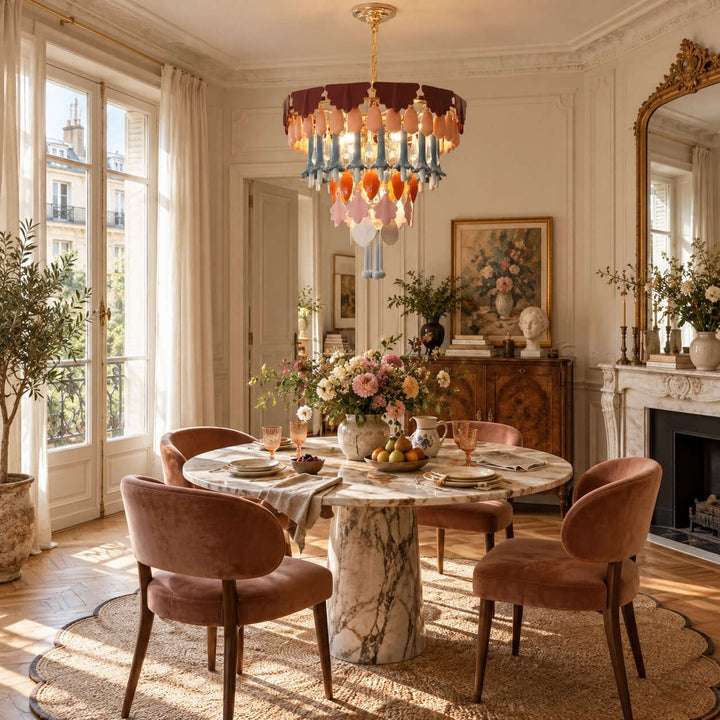 Calivra Chandelier - Colorful Ceramic and Glass Statement Light