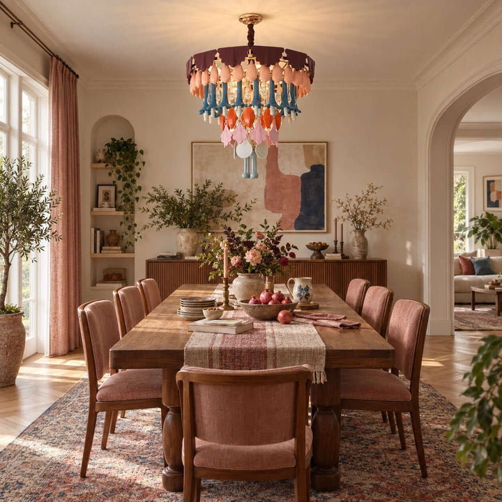 Calivra Chandelier - Colorful Ceramic and Glass Statement Light