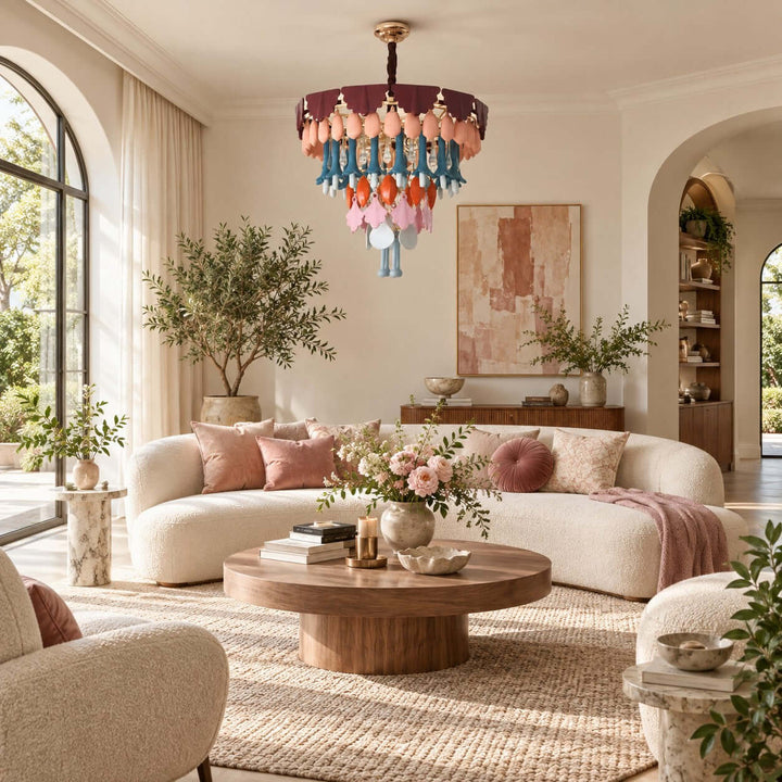 Calivra Chandelier - Colorful Ceramic and Glass Statement Light