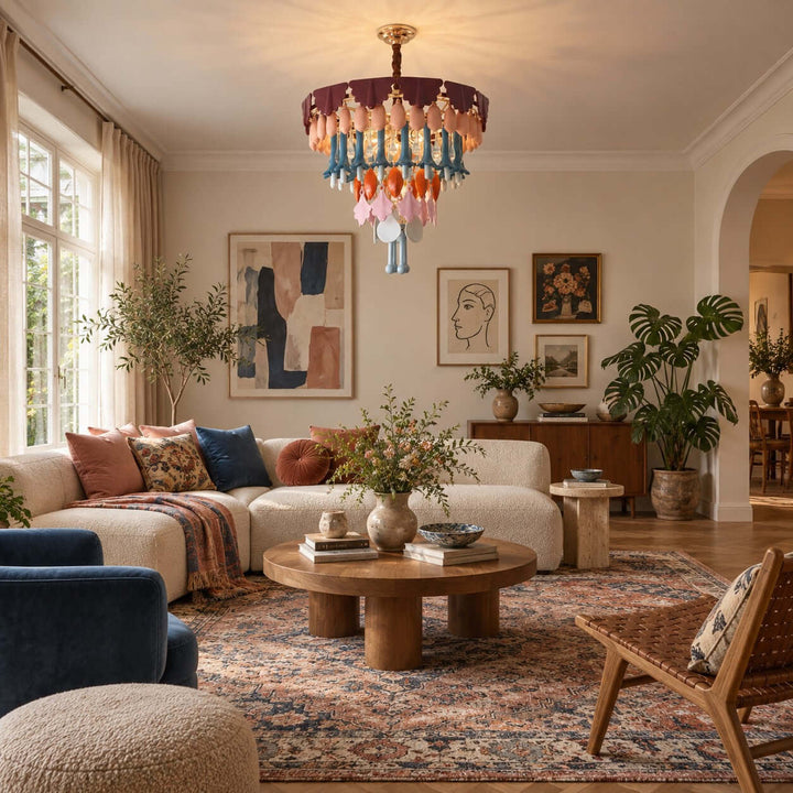 Calivra Chandelier - Colorful Ceramic and Glass Statement Light