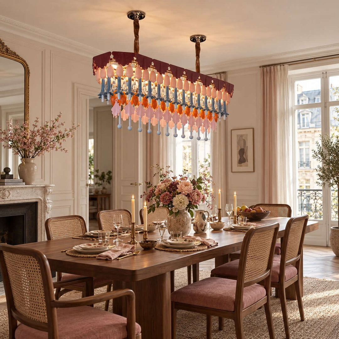 Calivra Chandelier - Colorful Ceramic and Glass Statement Light