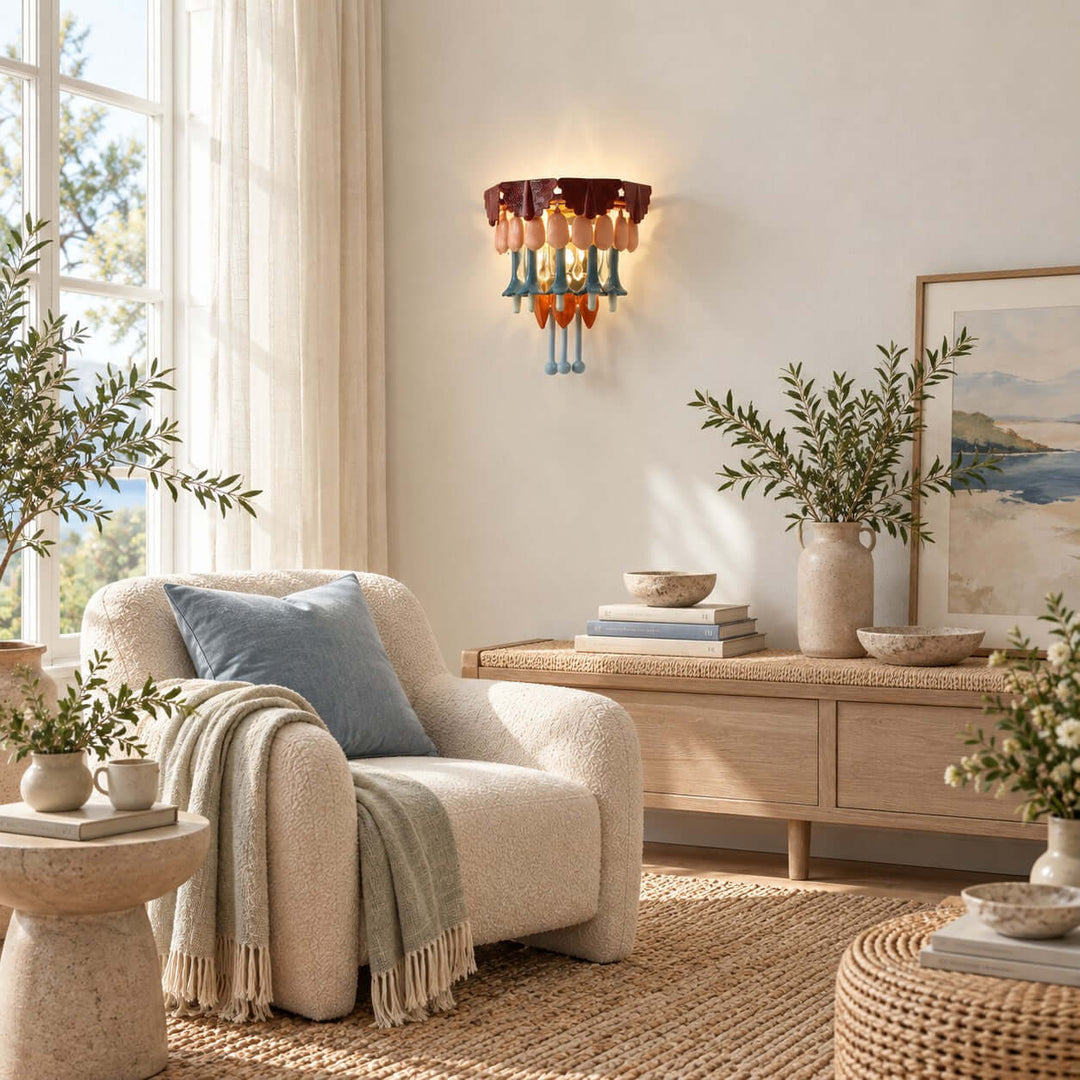 Calivra Wall Sconce | Hand-Glazed Ceramic for Living Room Decor