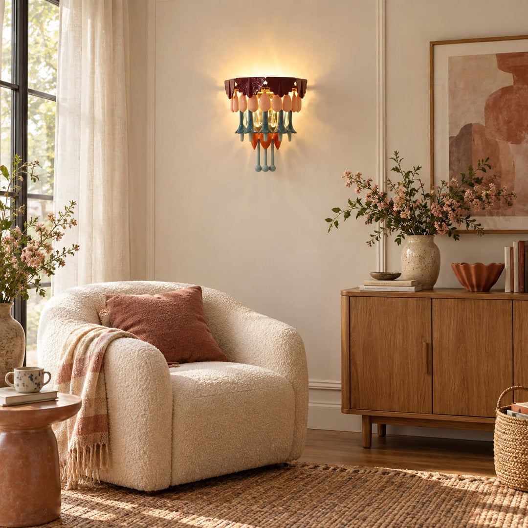 Calivra Wall Sconce | Hand-Glazed Ceramic for Living Room Decor