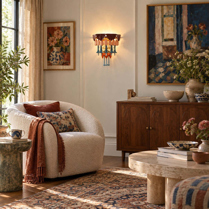 Calivra Wall Sconce | Hand-Glazed Ceramic for Living Room Decor