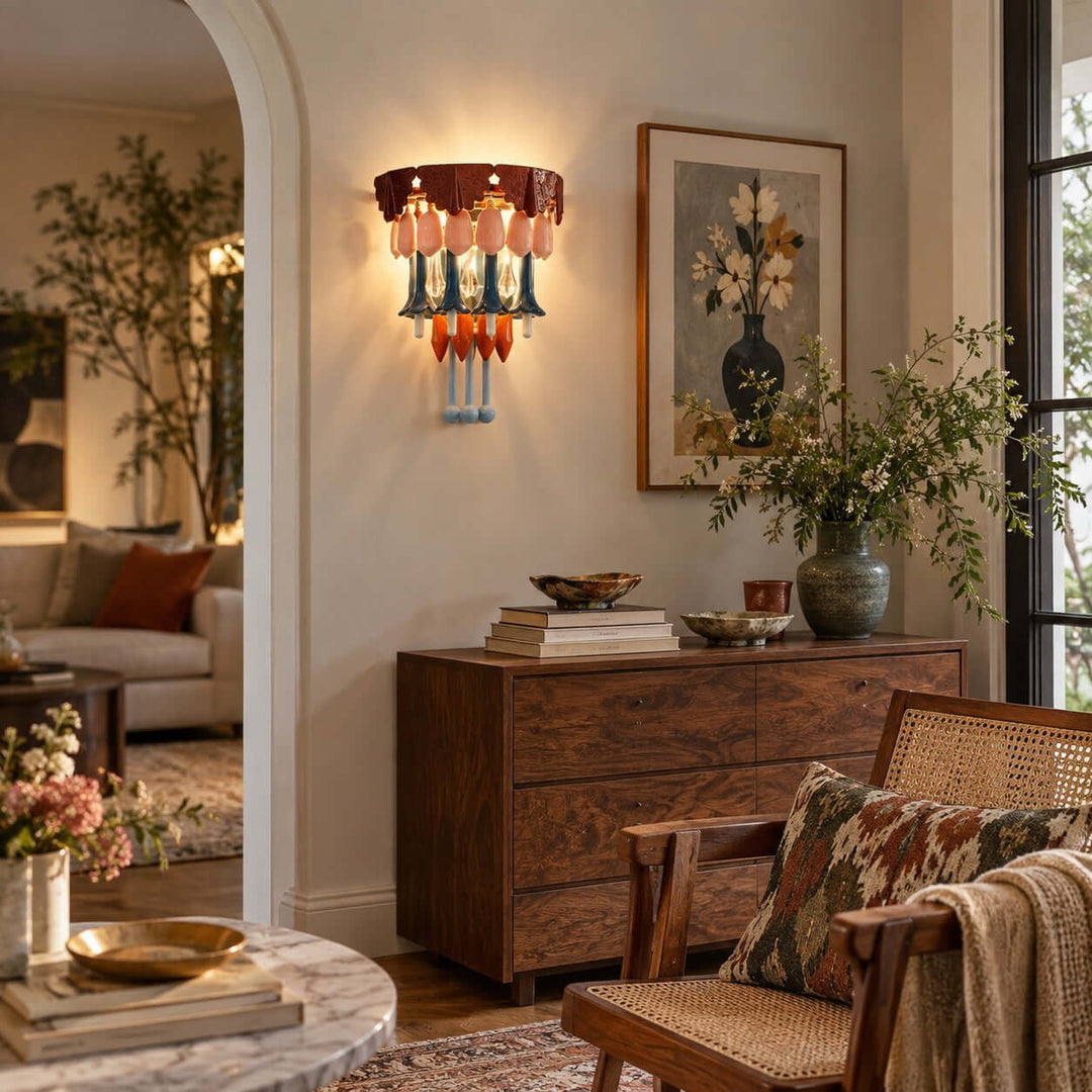 Calivra Wall Sconce | Hand-Glazed Ceramic for Living Room Decor