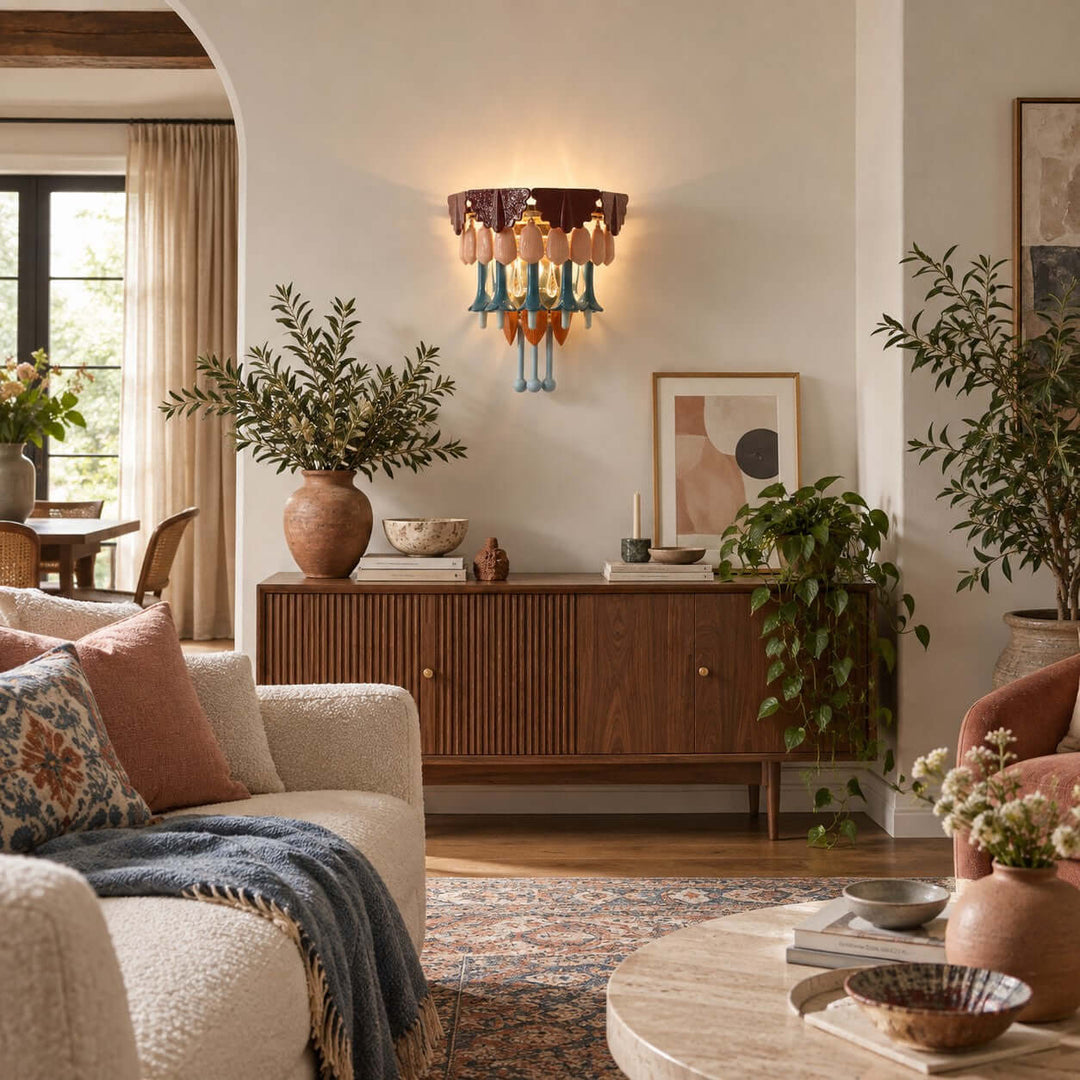 Calivra Wall Sconce | Hand-Glazed Ceramic for Living Room Decor