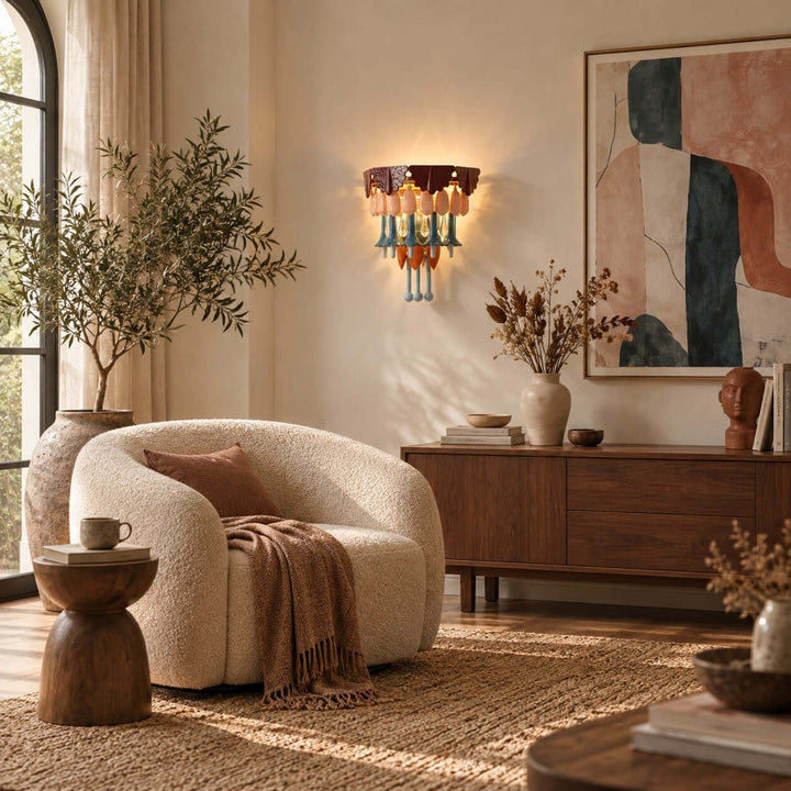 Calivra Wall Sconce | Hand-Glazed Ceramic for Living Room Decor