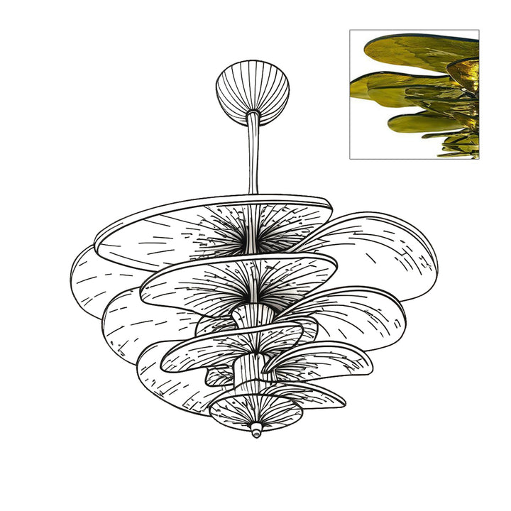 Calura Chandelier – Modern Murano Glass Living Room Light