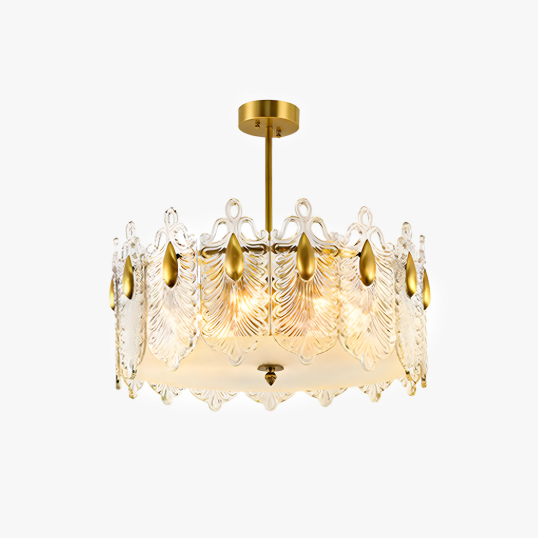 Calyra Chandelier - Modern Brass & Crystal Glass Lighting Fixture