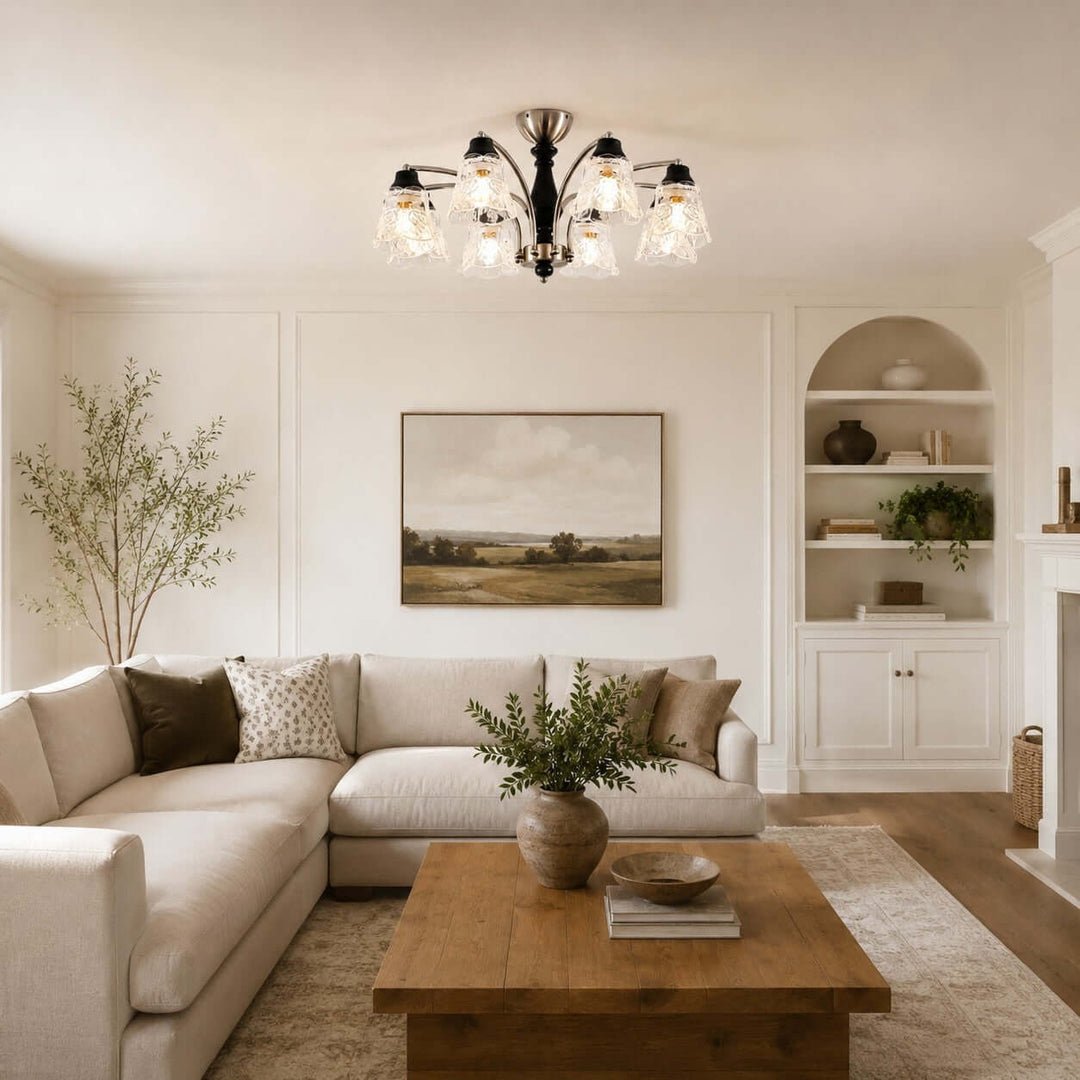 Camille Chandelier - Floral Glass Dining Room Chandelier Light | Vinlighting