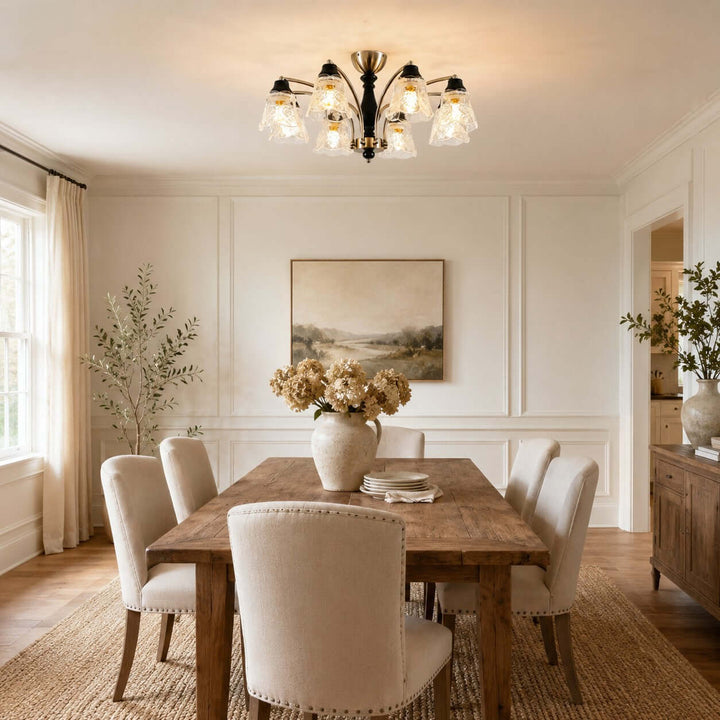Camille Chandelier - Floral Glass Dining Room Chandelier Light | Vinlighting