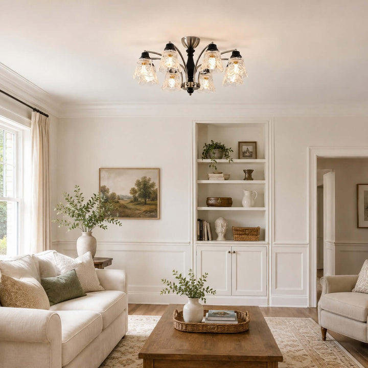 Camille Chandelier - Floral Glass Dining Room Chandelier Light | Vinlighting