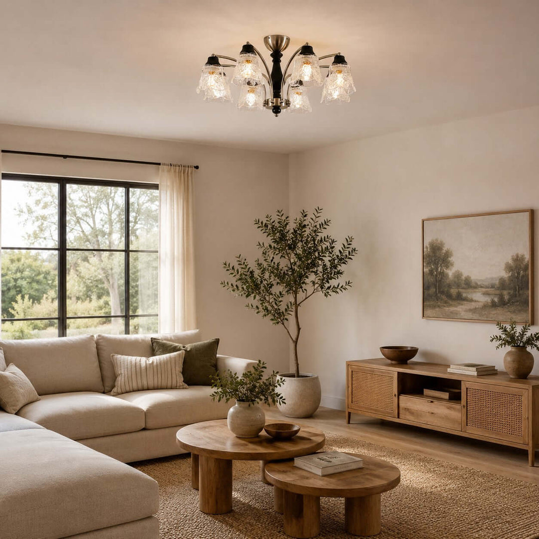 Camille Chandelier - Floral Glass Dining Room Chandelier Light | Vinlighting