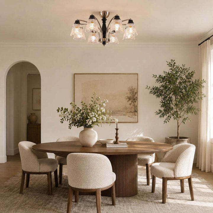 Camille Chandelier - Floral Glass Dining Room Chandelier Light | Vinlighting