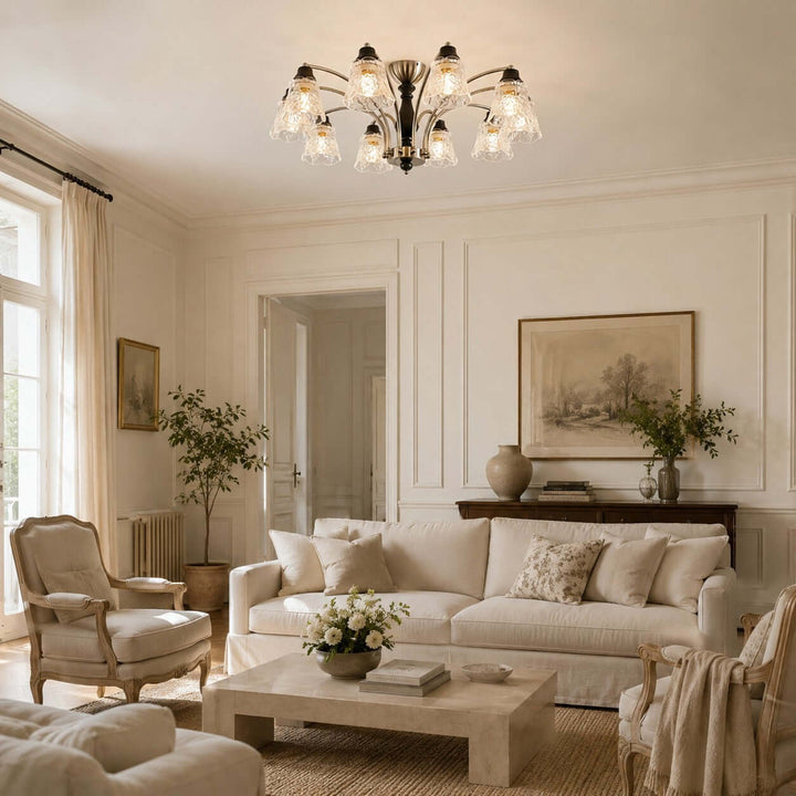 Camille Chandelier - Floral Glass Dining Room Chandelier Light | Vinlighting