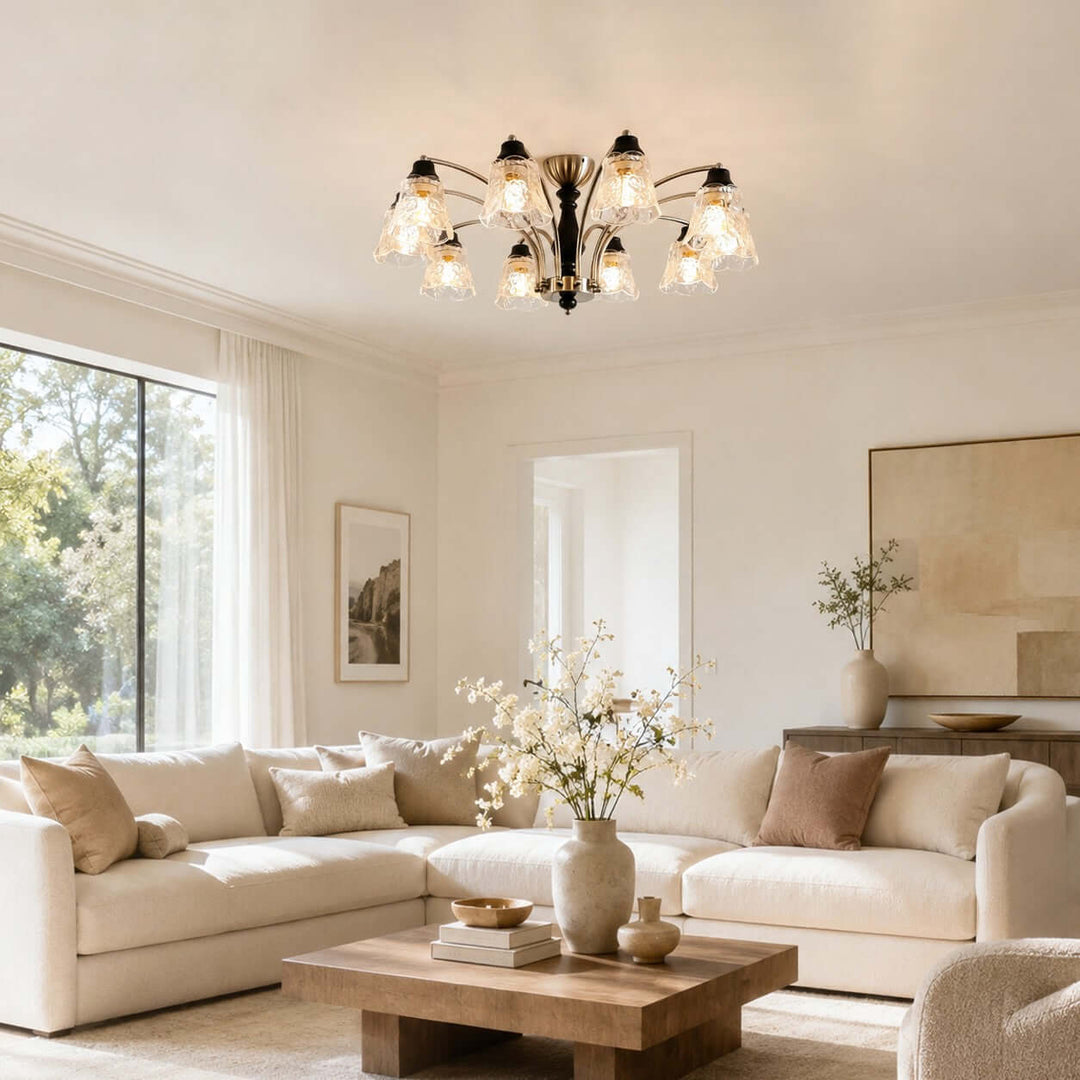 Camille Chandelier - Floral Glass Dining Room Chandelier Light | Vinlighting