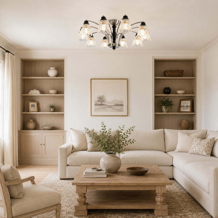 Camille Chandelier - Floral Glass Dining Room Chandelier Light | Vinlighting