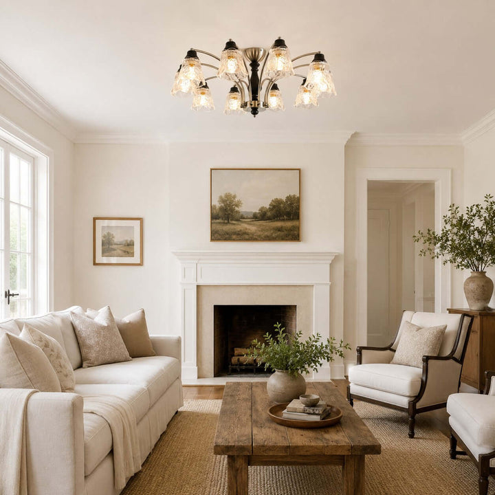 Camille Chandelier - Floral Glass Dining Room Chandelier Light | Vinlighting