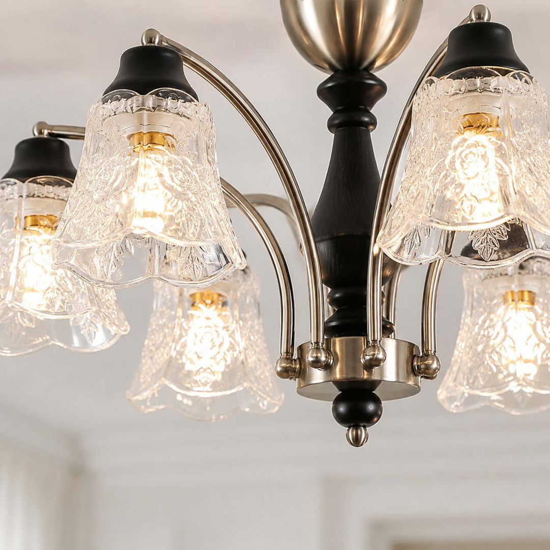 Camille Chandelier - Floral Glass Dining Room Chandelier Light | Vinlighting