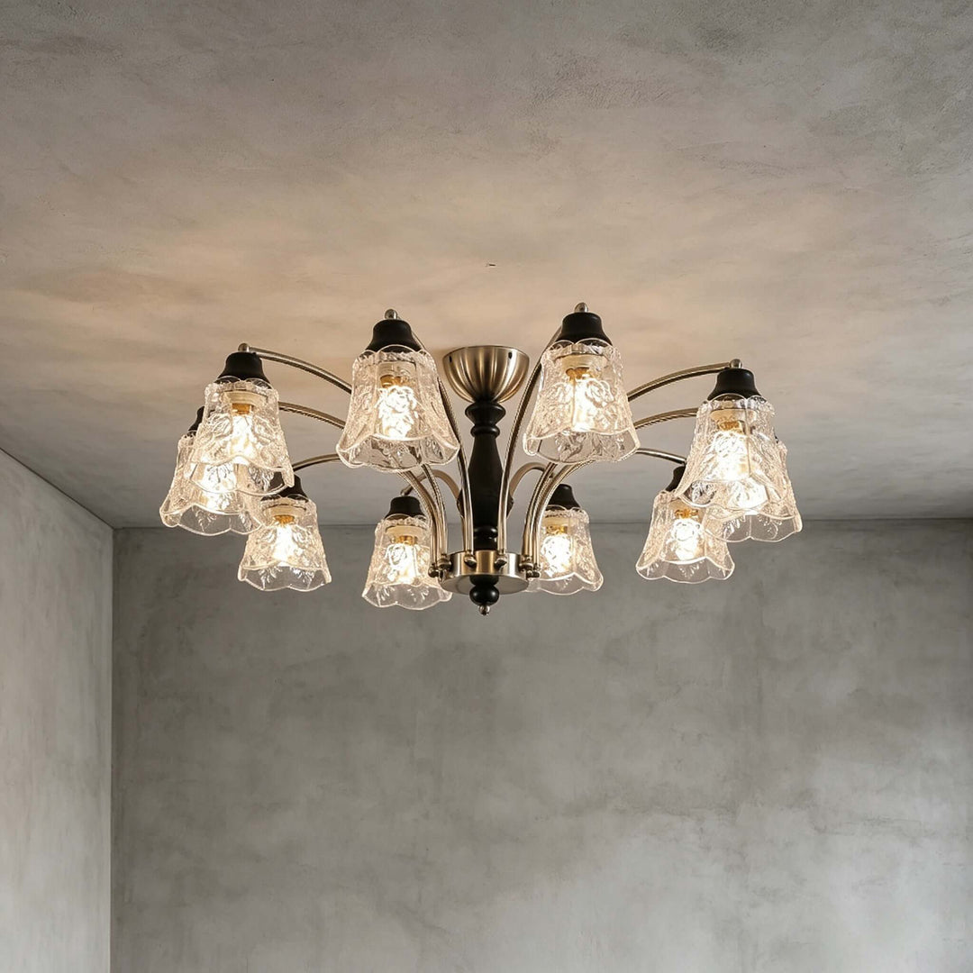 Camille Chandelier - Floral Glass Dining Room Chandelier Light | Vinlighting