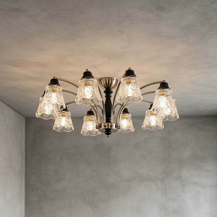 Camille Chandelier - Floral Glass Dining Room Chandelier Light | Vinlighting