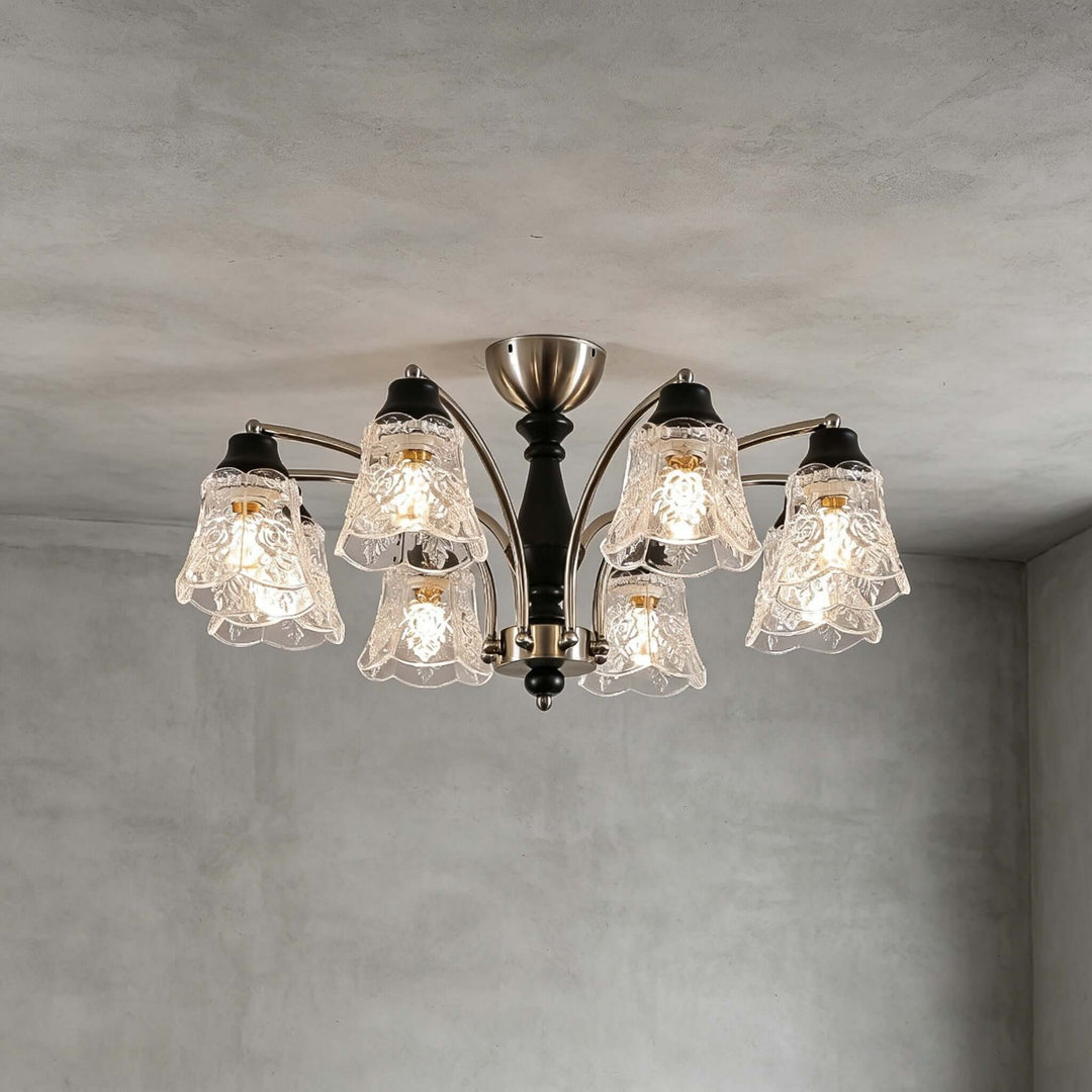 Camille Chandelier - Floral Glass Dining Room Chandelier Light | Vinlighting