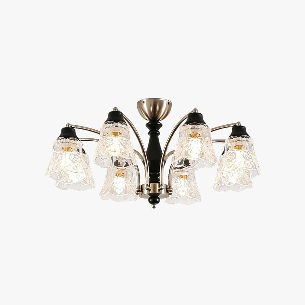 Camille Chandelier - Floral Glass Dining Room Chandelier Light | Vinlighting
