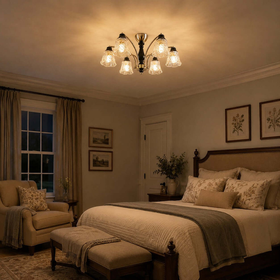 Camille Chandelier - Floral Glass Dining Room Chandelier Light | Vinlighting