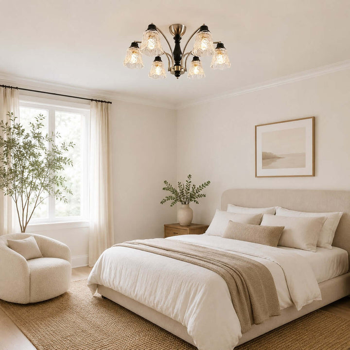 Camille Chandelier - Floral Glass Dining Room Chandelier Light | Vinlighting