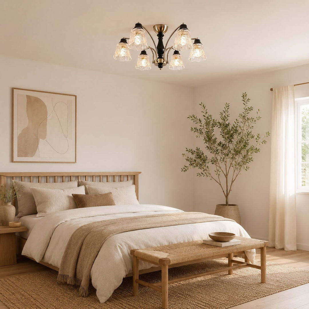 Camille Chandelier - Floral Glass Dining Room Chandelier Light | Vinlighting