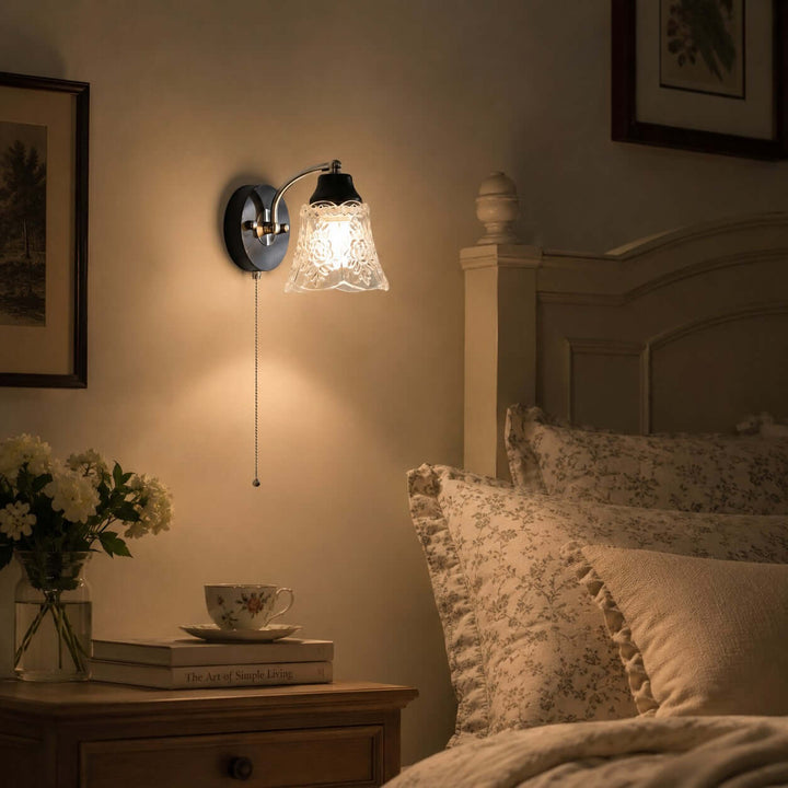 Camille Wall Sconce | French Vintage Floral Glass Wall Sconce | Vinlighting