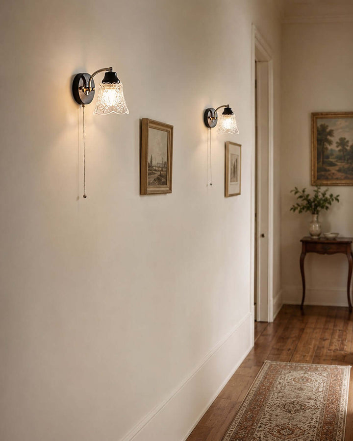 Camille Wall Sconce | French Vintage Floral Glass Wall Sconce | Vinlighting
