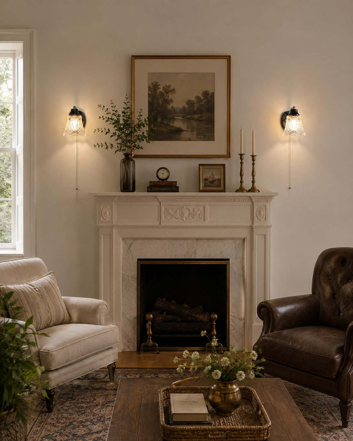 Camille Wall Sconce | French Vintage Floral Glass Wall Sconce | Vinlighting