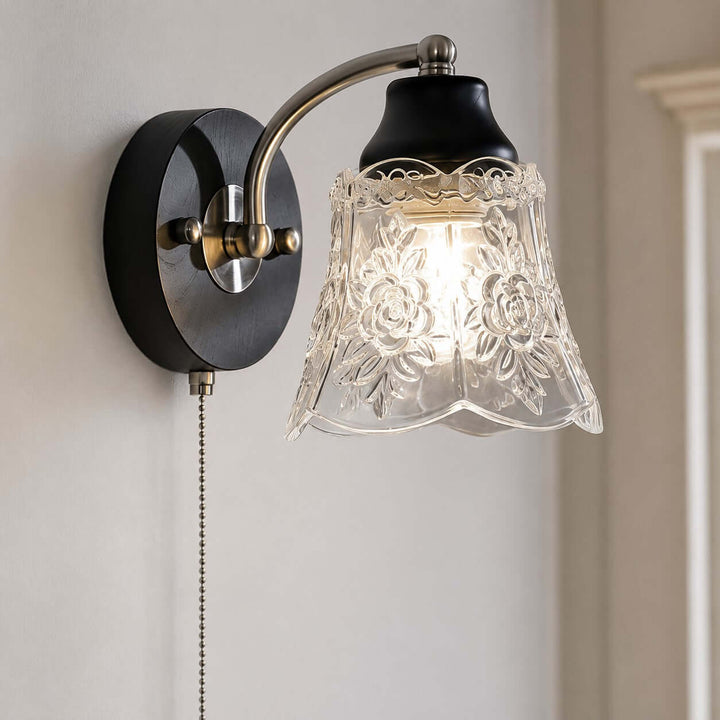 Camille Wall Sconce | French Vintage Floral Glass Wall Sconce | Vinlighting