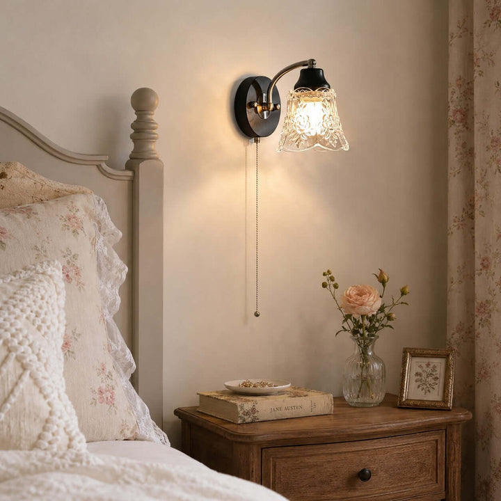Camille Wall Sconce | French Vintage Floral Glass Wall Sconce | Vinlighting