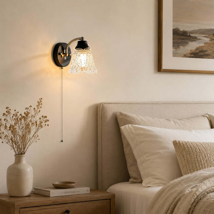 Camille Wall Sconce | French Vintage Floral Glass Wall Sconce | Vinlighting