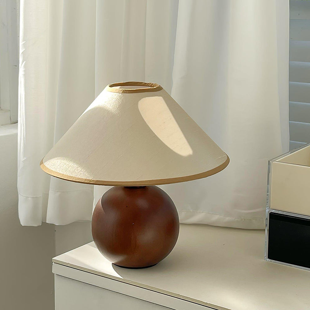 Cankut Wood Table Lamp | Vintage Retro Nightstand Fixture | Vinlighting | Vinlighting