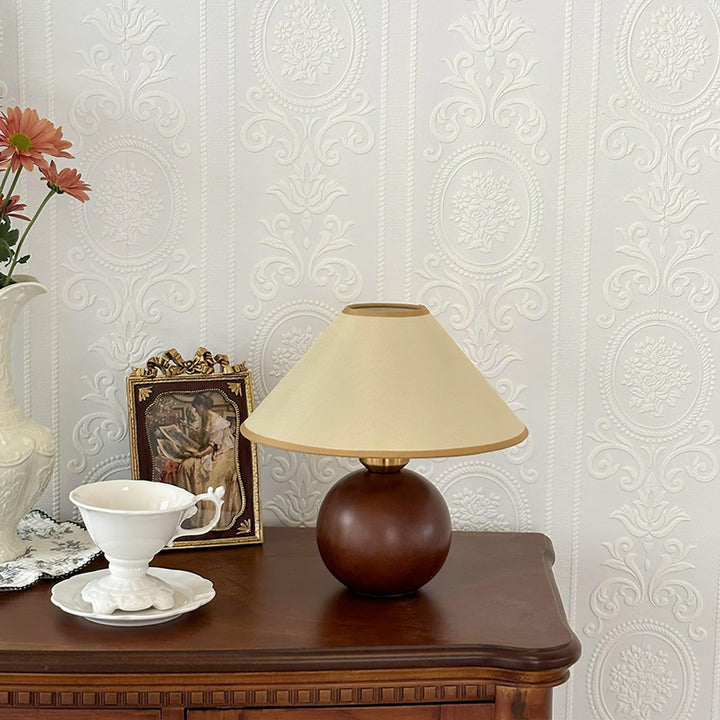 Cankut Wood Table Lamp | Vintage Retro Nightstand Fixture | Vinlighting | Vinlighting