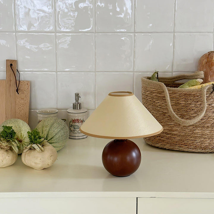 Cankut Wood Table Lamp | Vintage Retro Nightstand Fixture | Vinlighting | Vinlighting