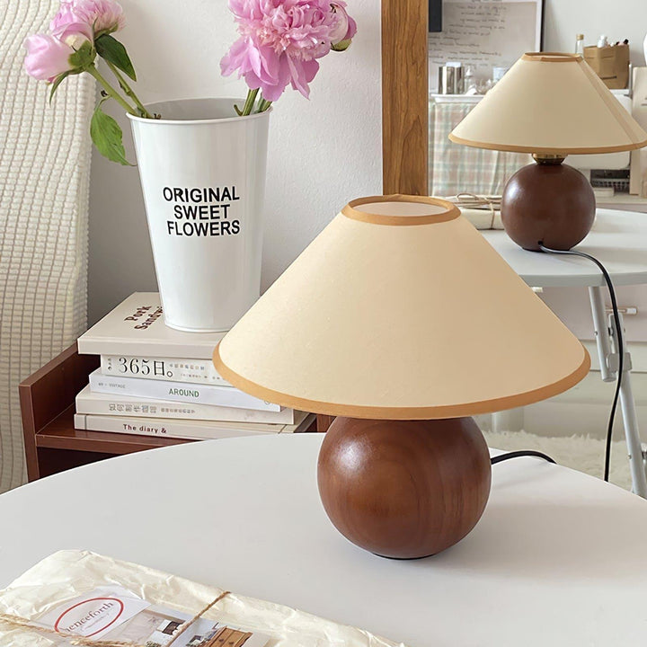 Cankut Wood Table Lamp | Vintage Retro Nightstand Fixture | Vinlighting | Vinlighting