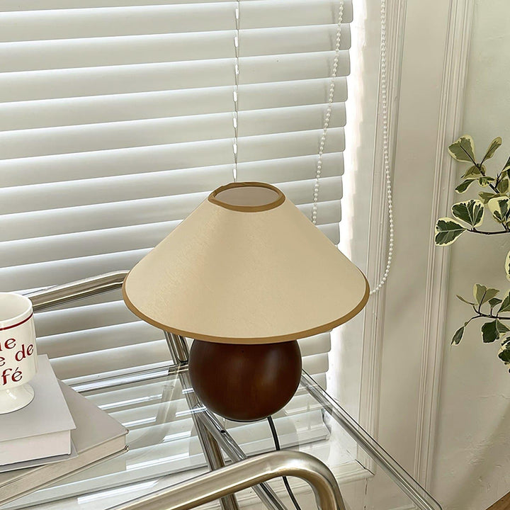 Cankut Wood Table Lamp | Vintage Retro Nightstand Fixture | Vinlighting | Vinlighting