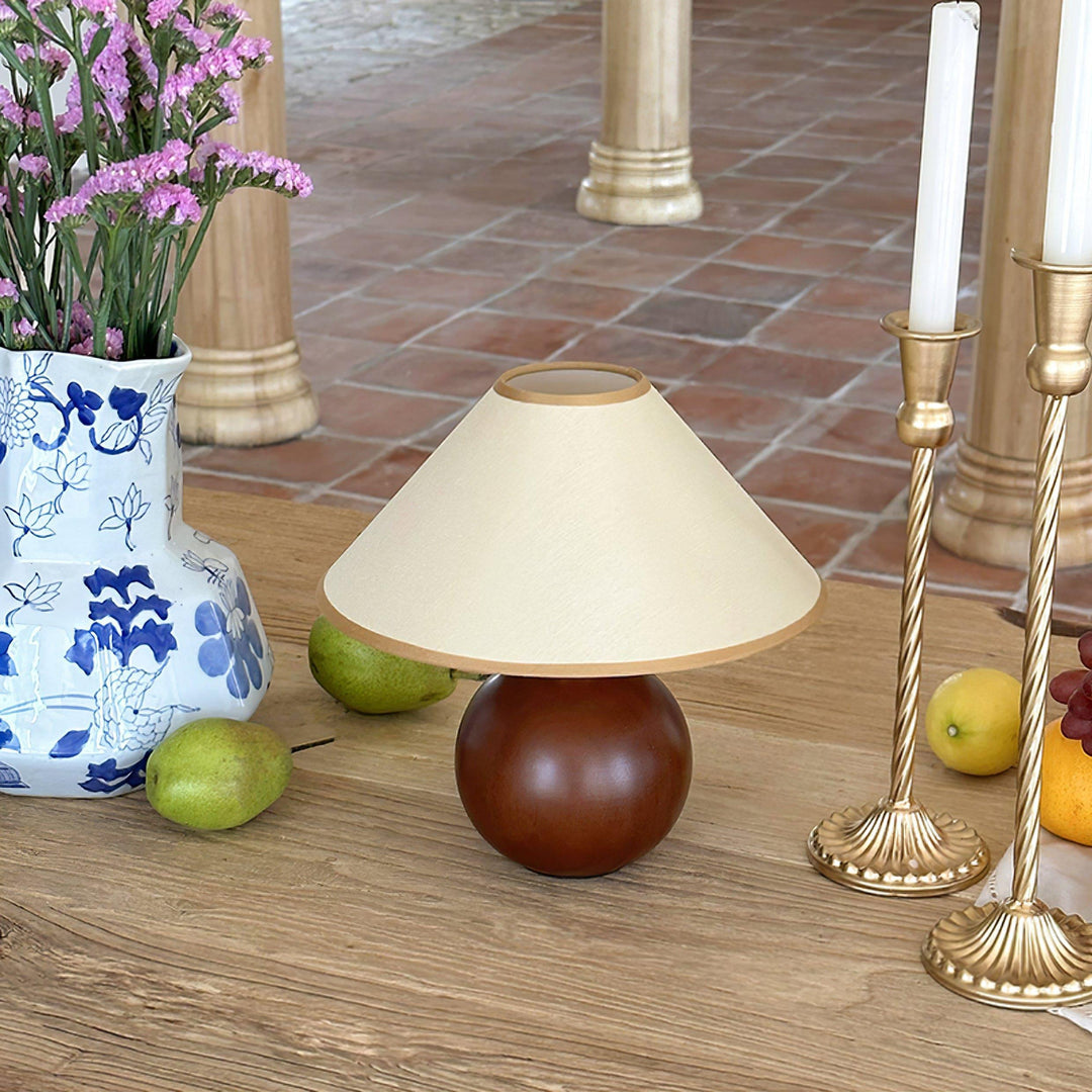 Cankut Wood Table Lamp | Vintage Retro Nightstand Fixture | Vinlighting | Vinlighting