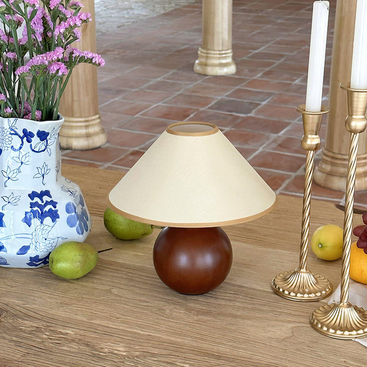 Cankut Wood Table Lamp | Vintage Retro Nightstand Fixture | Vinlighting | Vinlighting