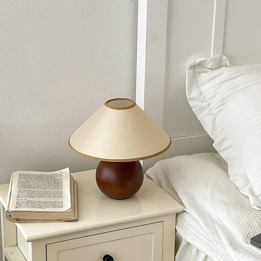 Cankut Wood Table Lamp | Vintage Retro Nightstand Fixture | Vinlighting | Vinlighting