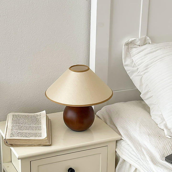 Cankut Wood Table Lamp | Vintage Retro Nightstand Fixture | Vinlighting | Vinlighting